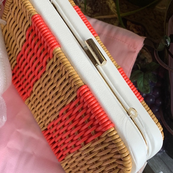 Authentic KATE SPADE Leather/Straw clutch/Crosby - Picture 16 of 16